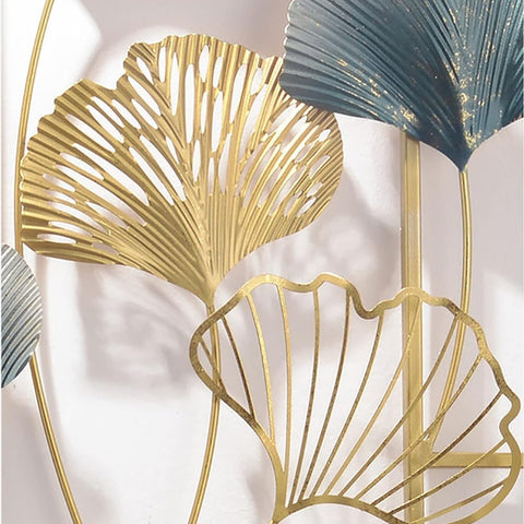 Multicolour Metal Ginkgo Leaf Wall Art (50×24 Inches)