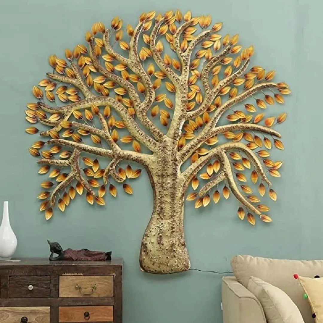 Handcrafted Butterfly Tree Metal Wall Art LED Lights (36×40 Inches)