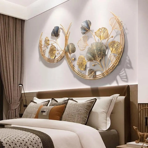 Big Ginkgo Leaf Design Wall Art for Bedroom Decor
