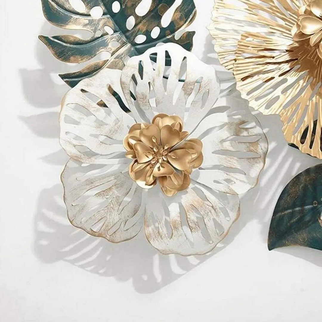 Luxury Floral Metal Wall Art (48×24 inches)