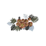 Copper & Silver Floral Metal Wall Art (56×30 Inches)