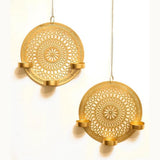 Golden Metallic Finish Wall Light Holder (7 Inches)