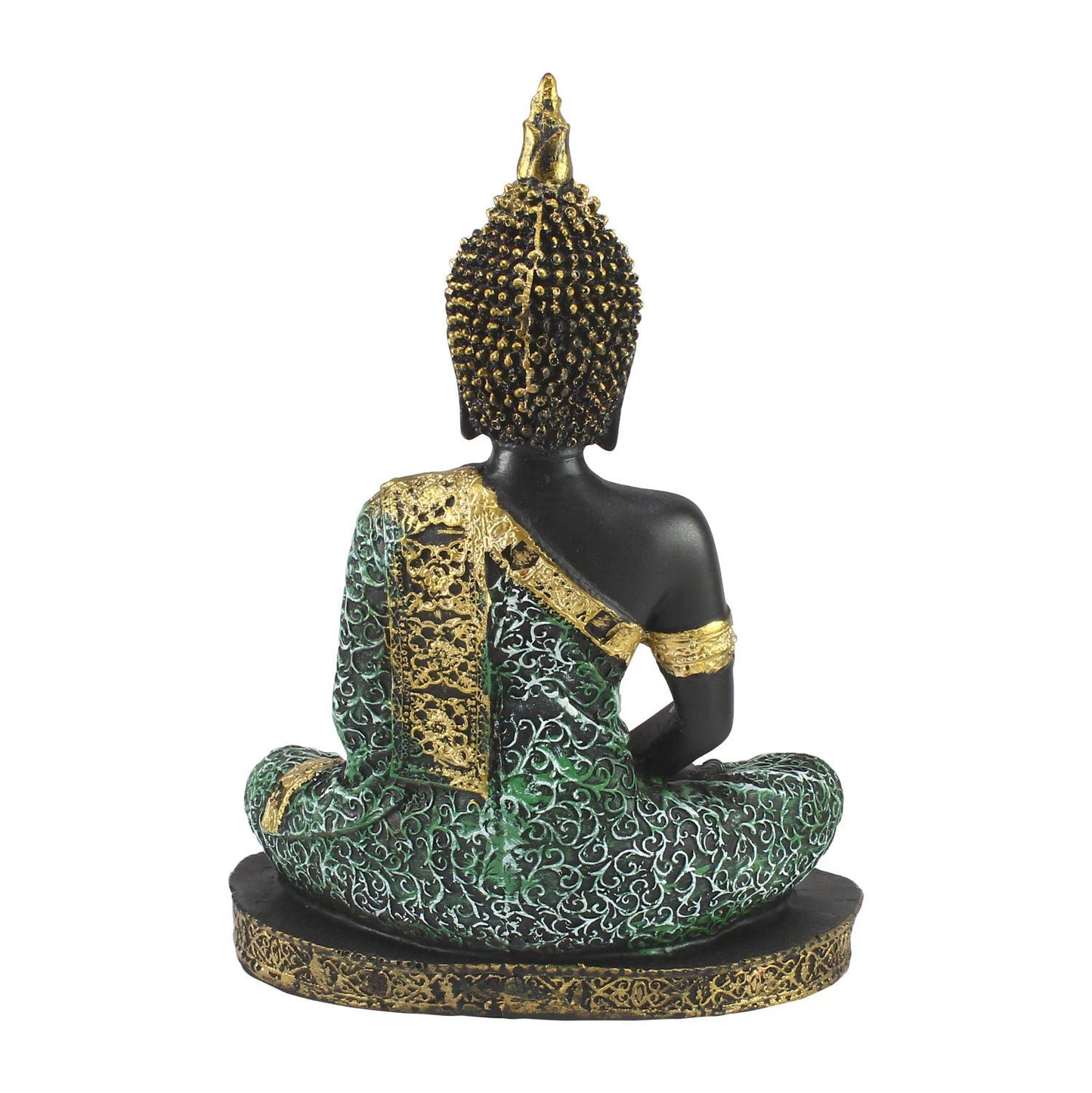 Green Buddha Resin Statue Meditating, Spiritual Gift Buddha, Home and Office Decor Decorative Showpiece