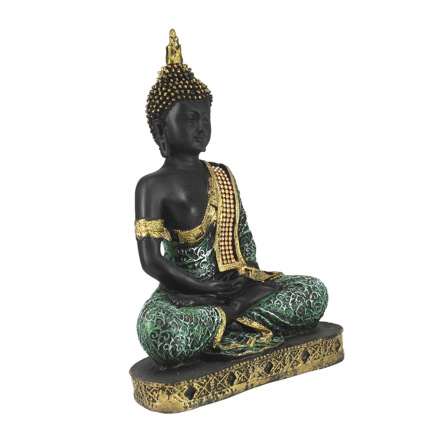 Green Buddha Resin Statue | Decorative Showpiece