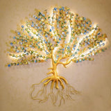 Designer Metal Coin Tree Wall Art with LED Lights (48×48 Inches)