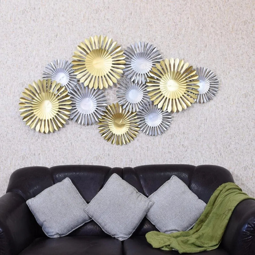 Giant Circular Metal Wall Art for Elegant Bed Room Decor
