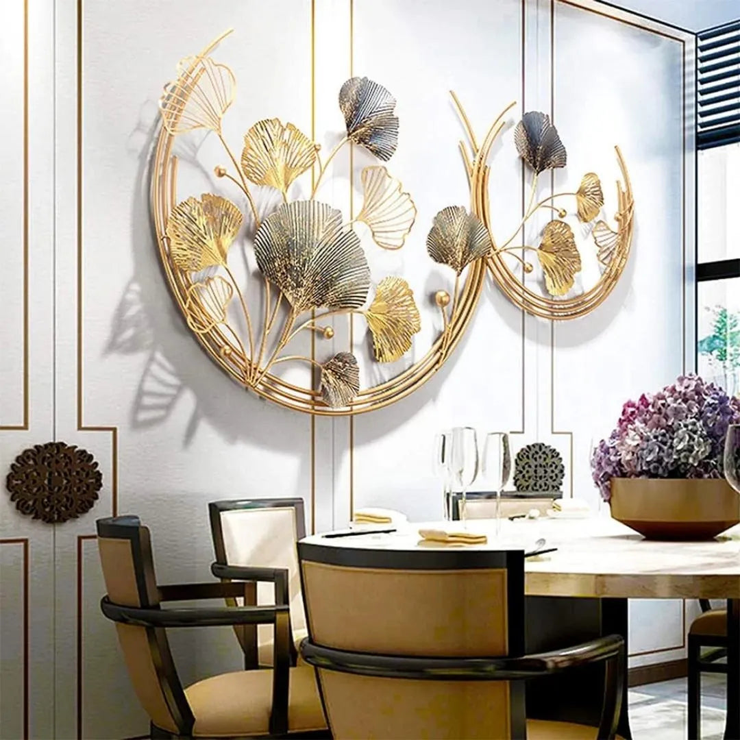 Big Ginkgo Leaf Design Wall Art for Bedroom Decor
