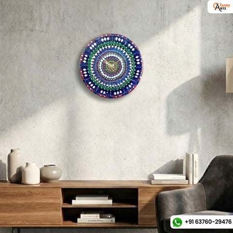 Handmade Mandala Resin Wall Clock