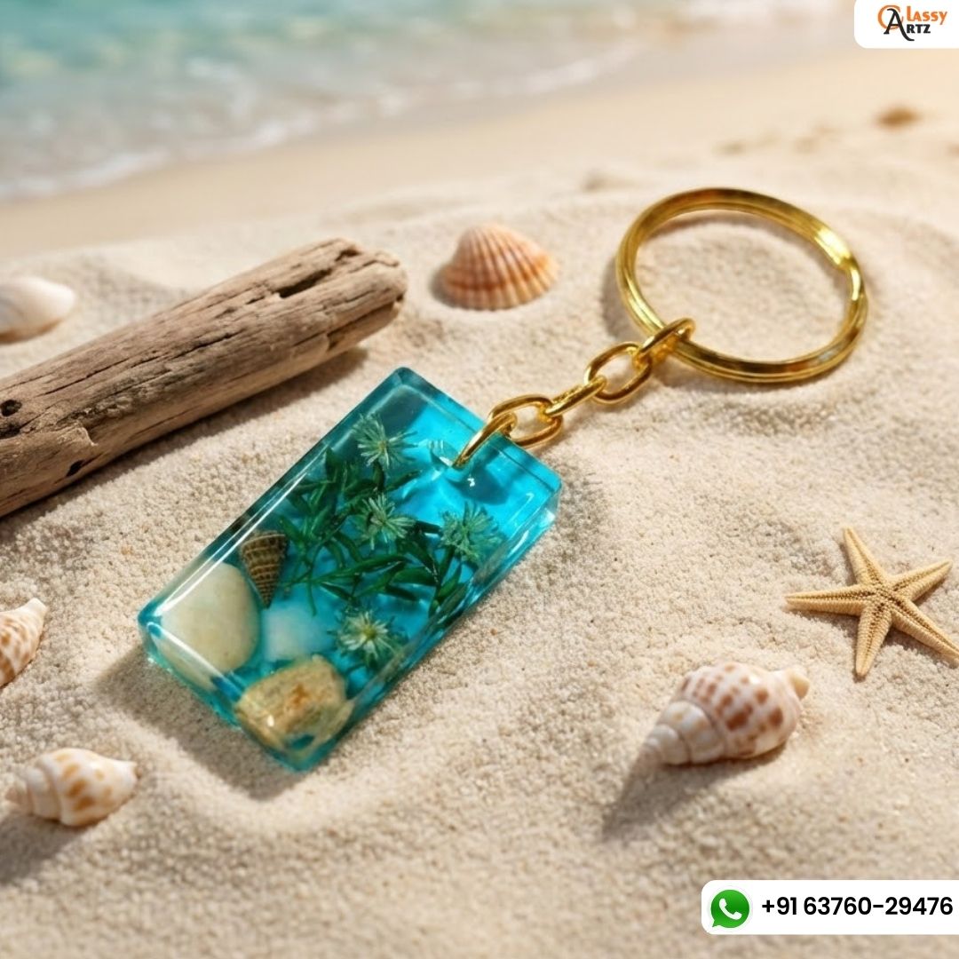 Handmade Ocean-Themed Resin Keychain