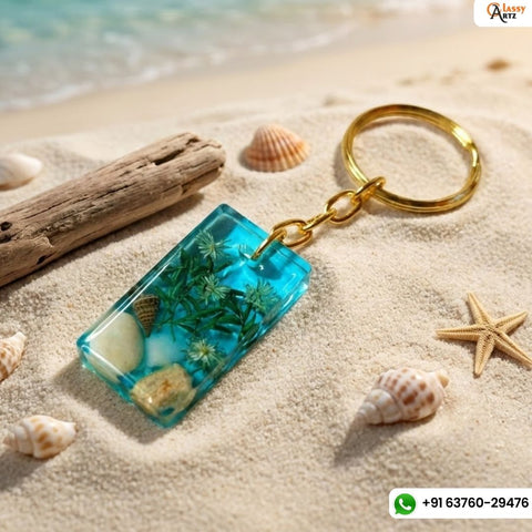 Handmade Ocean-Themed Resin Keychain