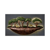 Handmade LED Metal Deer and Forest Wall Art (48×16 Inches)