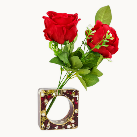 Resin Planter with Varmala Flowers Preservation