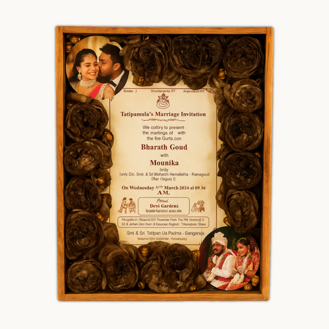 Wedding Card & Garland Preservation in Wooden Resin Frame