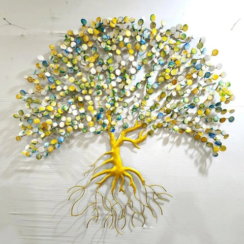 Designer Metal Coin Tree Wall Art with LED Lights (48×48 Inches)