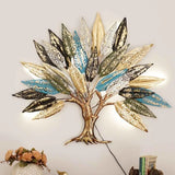Multicolor Designer Acid Leaf Tree Metal Wall Art (38×38 inches)
