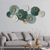 Royal Green Rings Abstract Metal Wall Art (48×24 Inches)