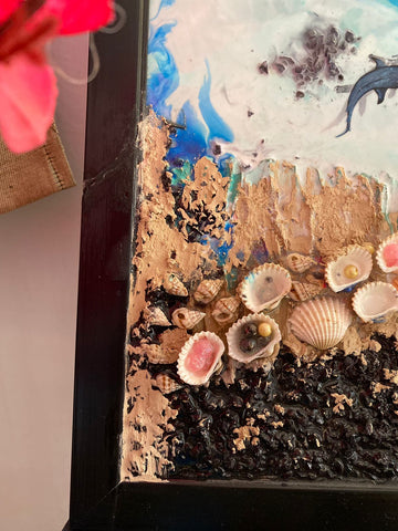 Resin Ocean Wooden Frame For Wall Decor