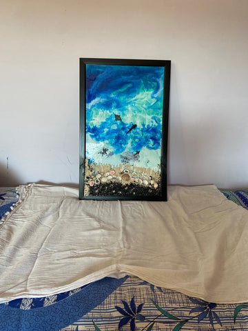 Resin Ocean Wooden Frame For Wall Decor