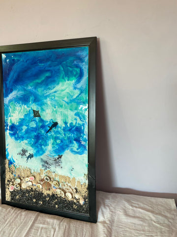 Resin Ocean Wooden Frame For Wall Decor