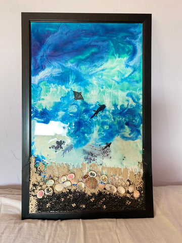 Resin Ocean Wooden Frame For Wall Decor