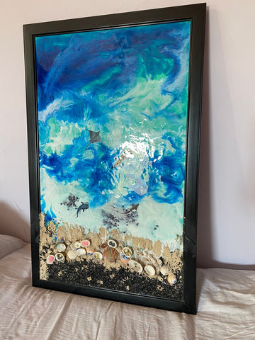 Resin Ocean Wooden Frame For Wall Decor