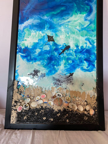 Resin Ocean Wooden Frame For Wall Decor
