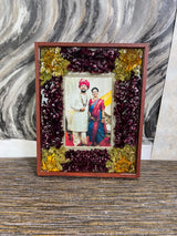 Teakwood Varmala Preservation frame with Photo