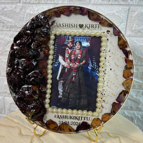 10 Inch 3D Round Varmala Preservation Frame with Photo