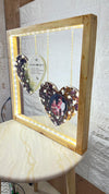 Beautiful dual heart hanging varmala preservation with led light connection lamp