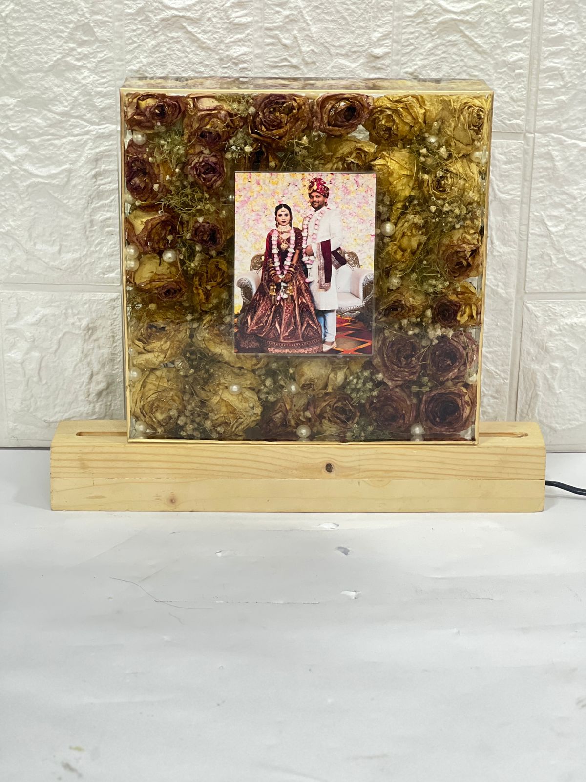 Preserved Wedding Flowers Frame with LED