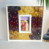 Dual Teakwood Varmala Flowers & Photo Preservation Resin Frame