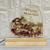 Premium Heart-Shape Varmala Flower Preservation LED Lamp