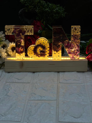 Luxury Varmala Preservation Name Initials LED Lamp | Wedding Gift