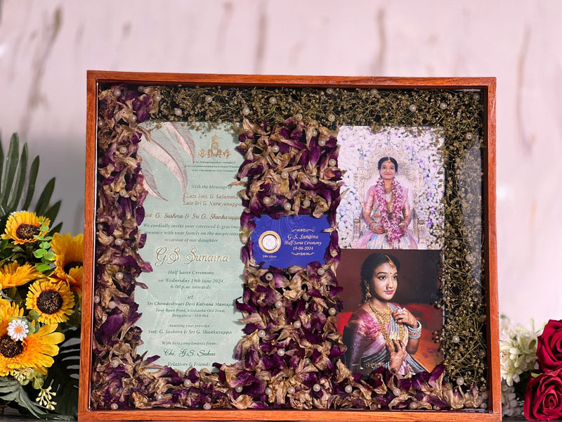 Resin Wedding Varmala and Card Preservation Frame (18 by 15 inch)