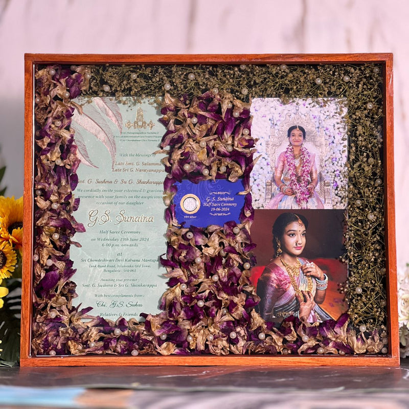 Resin Wedding Varmala and Card Preservation Frame (18 by 15 inch)