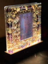 12 inch frame with couple photo with  Name and date with LED lamp