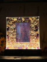 12 inch frame with couple photo with  Name and date with LED lamp