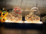 Beautiful heart shape with Yellow flower and Name and Date with LED lamp varmala preservation
