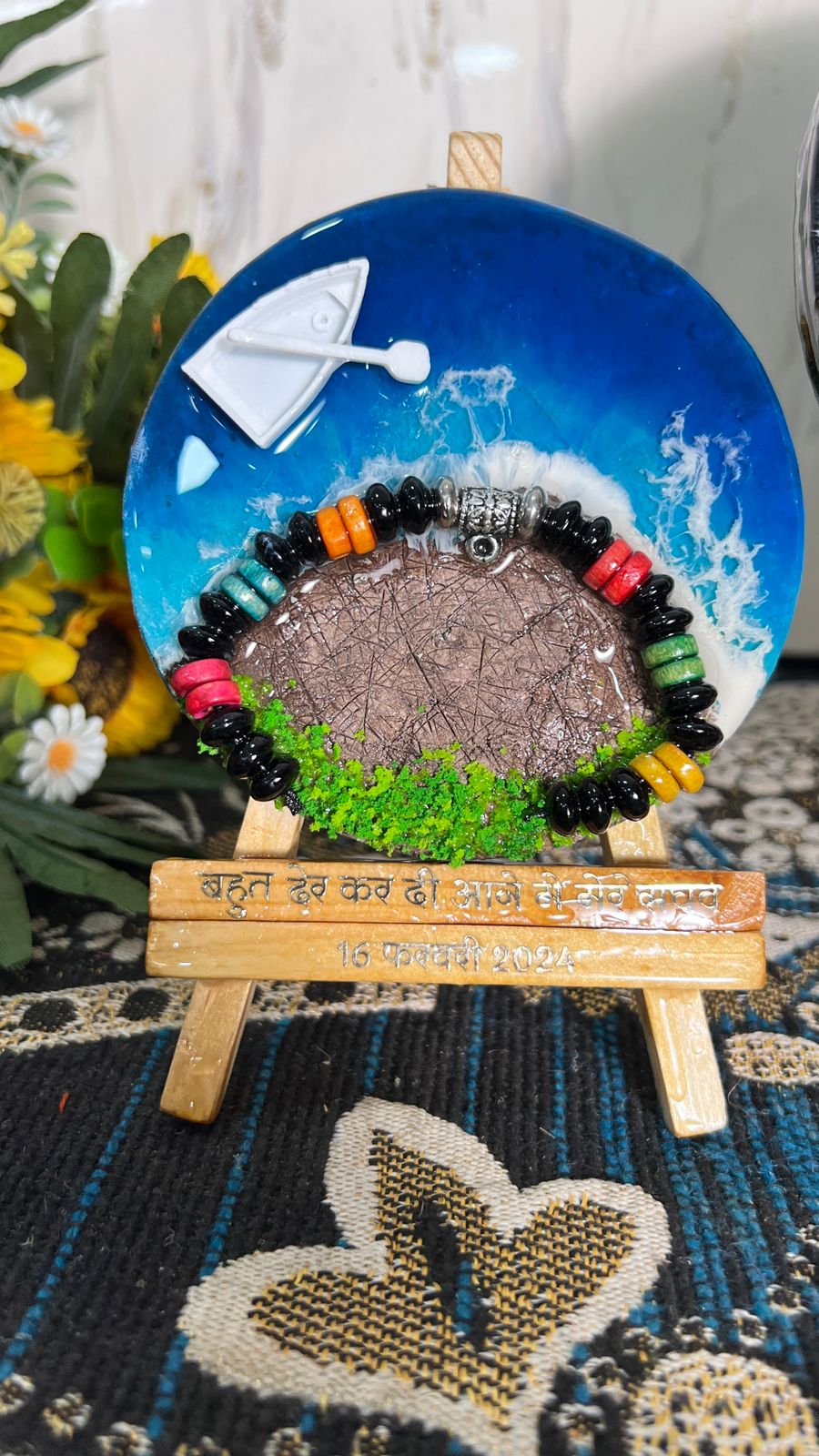 Braslet memory Preservation in resin ocean coaster