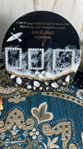 finger print resin frame for memory Preservation (ocean theme)