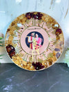 Resin clock Red and yellow Petals with pearl with babybreath with couple photo and couple name , Varmala preservation