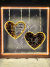 Resin Hanging heart option with yellow and rad peatls with pearls border with LED light connection Varmala preservation