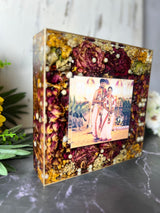 Resin-8inch squre with couple photo and LED stand with couple Name and date with BEAUTIFUL Varmala preservation