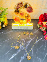 Personalized Resin Name Lamp with LED Stand with Jewelry set varmala preservation
