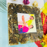 Resin 8inch squre with Lotus flower and pearls with Couple photo and Name memores Varmala Preservation