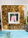 Resin 16inch by 16inch double frame with Couple photo and White flower with Keleera Varmala Preservation