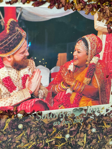 Wedding Photo Preservation in Resin 15 by 18 inch Wooden Frame