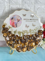 Wedding Flowers Preserved in 10-Inches Agate Resin Frame