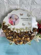 Wedding Flowers Preserved in 10-Inches Agate Resin Frame