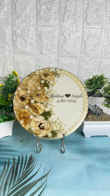 Preserved Wedding Varmala Flowers In Handmade Resin Frame (8-Inches)